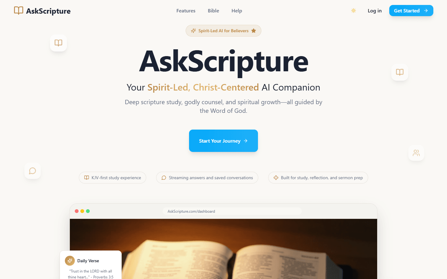 AskScripture landing page screenshot