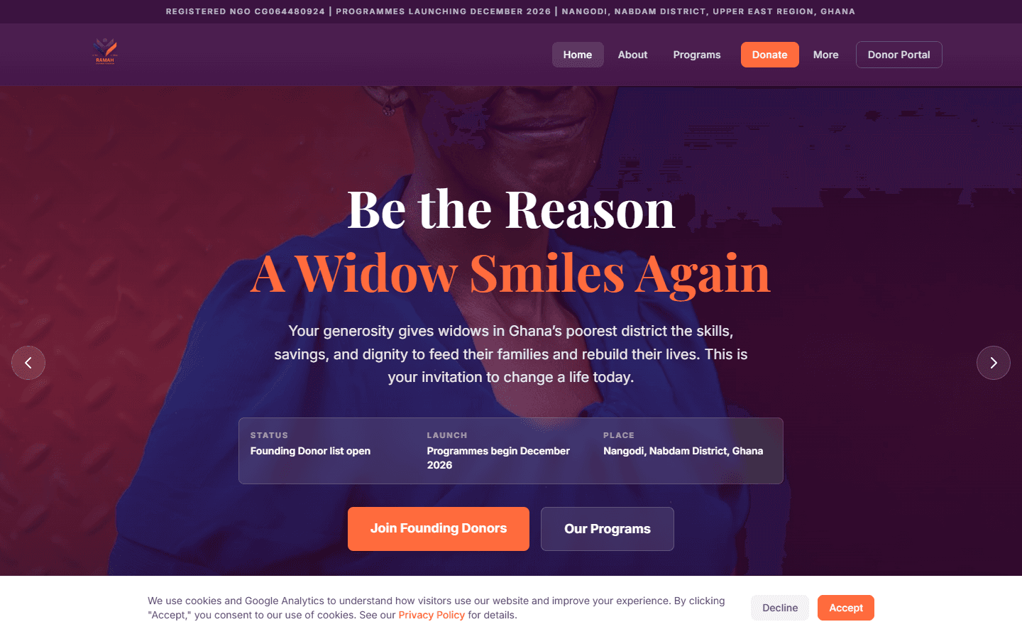 Ramah Portal landing page screenshot